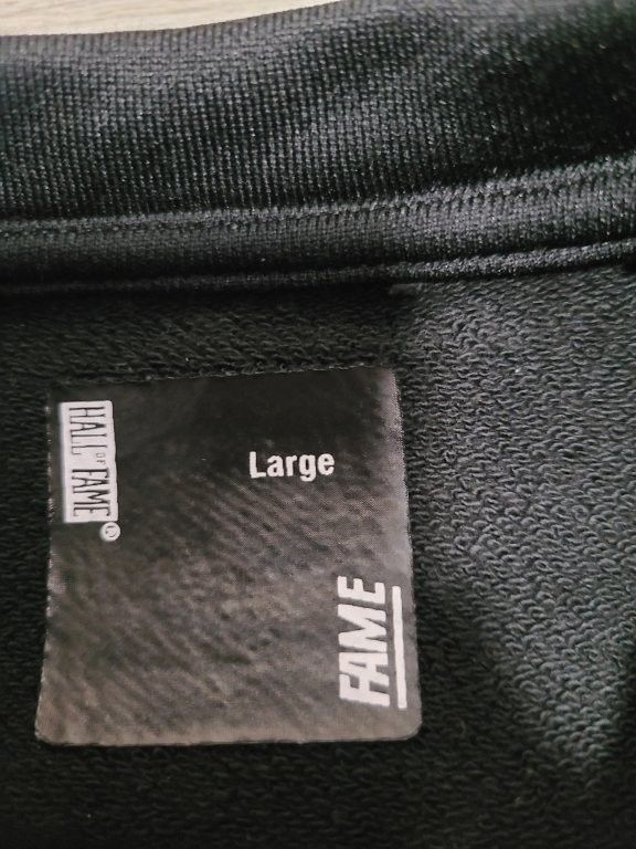 Hall Of Fame Sweatshirt Mens L Black Crewneck Streetwear Logo Patch Nwot — image 3 of 8